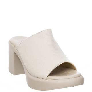 Γυναικεία Mules 779-24004 Δέρμα Off White ADAMS