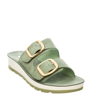 Γυναικείες Παντόφλες 927-23025 Eco-Leather Nubuck Μέντα ADAMS