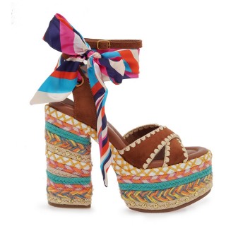 Γυναικεία Πέδιλα W47004476A17 Eco-Suede Ταμπά-Πολύχρωμο ALESSANDRA BRUNI