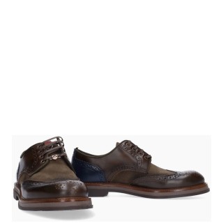 Ανδρικά Casual Παπούτσια 12391C-6564AM-BTR Δέρμα-Δέρμα Καστόρι Καφέ-Χακί AMBITIOUS