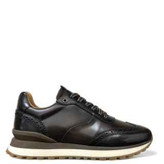 Ανδρικά Sneakers 13139-7290ΑΜ-PARK Δέρμα Καφέ AMBITIOUS