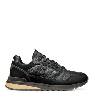 Ανδρικά Sneakers 14023-4848AM-TEDDY Δέρμα Μαύρο AMBITIOUS
