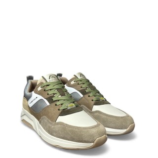 Ανδρικά Sneakers 14302-11292AM-RIDER Δέρμα-Δέρμα Καστόρι Μπεζ-Off White AMBITIOUS