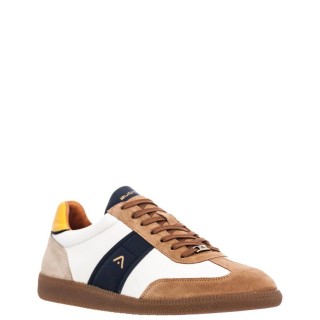 Ανδρικά Sneakers E49101-FAY Δέρμα-Δέρμα Καστόρι Μπεζ-Off White AMBITIOUS