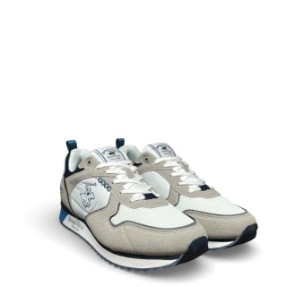 Ανδρικά Sneakers BHM613200-DYLAN MIX Eco-Suede Λευκό-Γκρι BEVERLY HILLS POLO CLUB