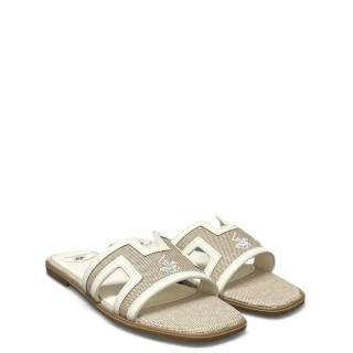 Γυναικείες Παντόφλες BHW619005-MINA CVS Ύφασμα Λευκό BEVERLY HILLS POLO CLUB