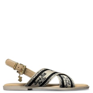 Γυναικεία Πέδιλα BHW619235-0325-PALM MIX Ύφασμα Φυσικό BEVERLY HILLS POLO CLUB