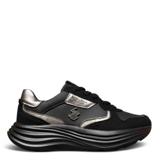 Γυναικεία Sneakers BHW626001-0003-GABBIE MIX Eco-Leather-Eco-Suede Μαύρο BEVERLY HILLS POLO CLUB