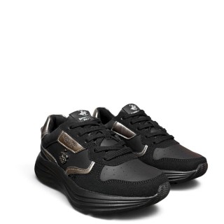 Γυναικεία Sneakers BHW626001-0003-GABBIE MIX Eco-Leather-Eco-Suede Μαύρο BEVERLY HILLS POLO CLUB