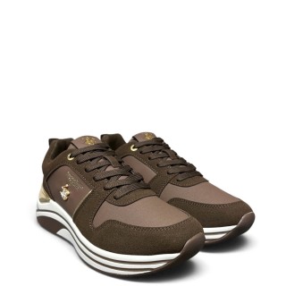 Γυναικεία Sneakers BHW627202-0012-KAIA MIX Eco-Leather-Eco-Suede Καφέ BEVERLY HILLS POLO CLUB