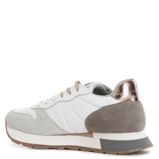 Γυναικεία Sneakers DB6001 Δέρμα Καστόρι Λευκό-Μπεζ CAFENOIR