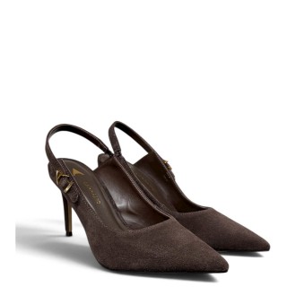 Γυναικείες Γόβες 195208-CAB09-SUEDE Δέρμα Καστόρι Σκούρο Καφέ CARRANO