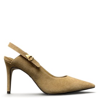 Γυναικείες Γόβες 195208-CAB09-SUEDE Δέρμα Καστόρι Μπεζ CARRANO