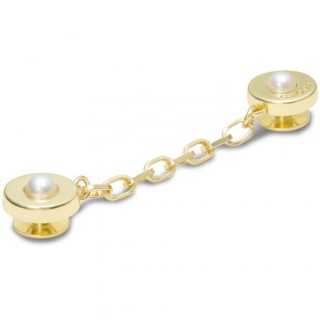 10017435-Gold Chain with Pearl Rivets Μέταλλο Χρυσό CROCS