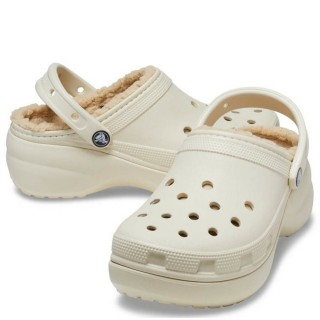 Γυναικεία Mules 207938-2Y2-Classic Platform Lined Clog W Croslite Μπεζ CROCS