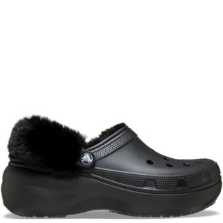 Γυναικεία Mules 212854-001-Classic Platfrom Fuzz Lined Clog Croslite Μαύρο CROCS