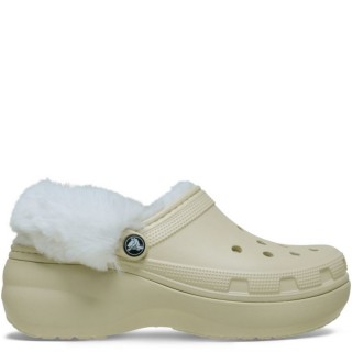 Γυναικεία Mules 212854-2Y2-Classic Platfrom Fuzz Lined Clog Croslite Μπεζ CROCS