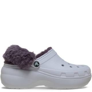 Γυναικεία Mules 212854-5BO-Classic Platform Fuzz Lined Clog Croslite Λιλά CROCS