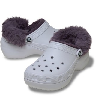 Γυναικεία Mules 212854-5BO-Classic Platform Fuzz Lined Clog Croslite Λιλά CROCS