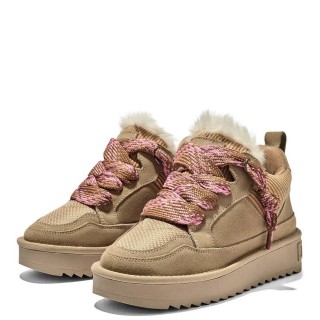 Γυναικεία Sneakers DFSH375009-NORDIC Δέρμα Καστόρι Μπεζ D.FRANKLIN