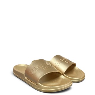 Γυναικείες Παντόφλες DFSH417003-GOLD-MAREA SLIDES Σιλικόνη Χρυσό D.FRANKLIN