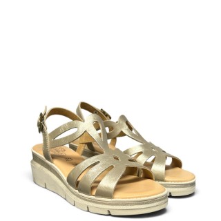 Γυναικείες Πλατφόρμες 100045929018 Δέρμα Χρυσό EASYWALK