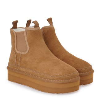 Γυναικεία Μποτάκια V371S4152534 Δέρμα Καστόρι Ταμπά EXE