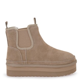 Γυναικεία Μποτάκια V371S4152547 Δέρμα Καστόρι Πούρο EXE