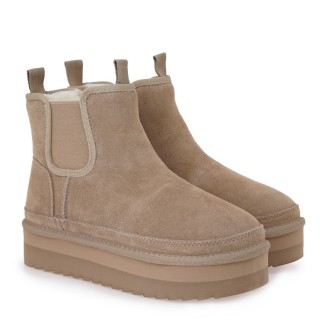 Γυναικεία Μποτάκια V371S4152547 Δέρμα Καστόρι Πούρο EXE