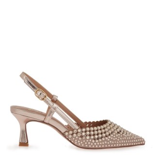 Γυναικείες Γόβες W47000414Z36 Eco-Suede-Στράς Πλατίνα EXE