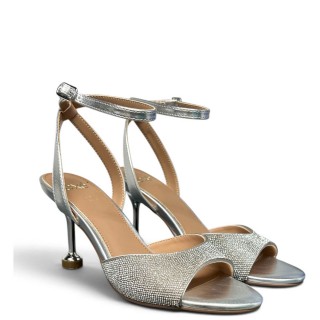 Γυναικεία Πέδιλα W47002505E94 Eco-Leather-Στράς Ασημί EXE