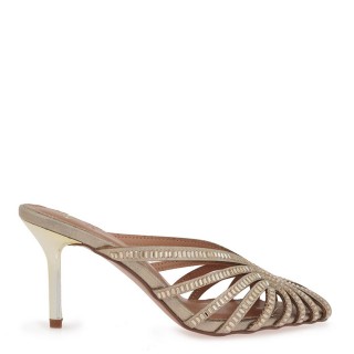 Γυναικεία Mules W470056654X9 Eco-Leather-Στράς Πλατίνα EXE