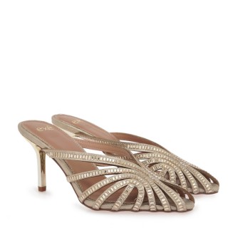 Γυναικεία Mules W470056654X9 Eco-Leather-Στράς Πλατίνα EXE