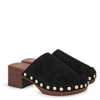 Γυναικεία Mules W485L7013004 Δέρμα Καστόρι Μαύρο EXE