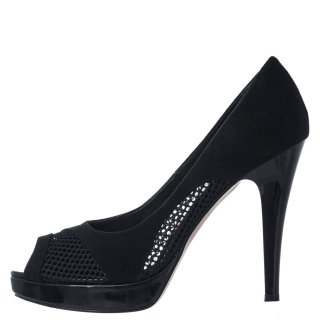Γυναικείες Γόβες 09-780 Eco-Suede Μαύρο FASHION ICON