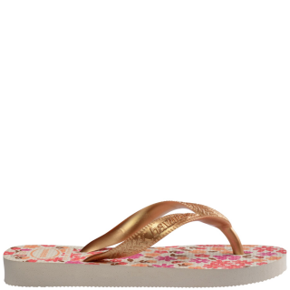  4000052-1685-HAV. KIDS FLORES Σιλικόνη Μπεζ-Χρυσό HAVAIANAS