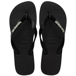 Ανδρικές Σαγιονάρες & Παντόφλες 4108555-4747-H. LOGO FILETE Σιλικόνη Μαύρο-Λευκό HAVAIANAS