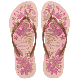 Γυναικείες Παντόφλες 4132823-1184-H. SLIM ORGANIC Σιλικόνη Ροζ Χρυσό HAVAIANAS