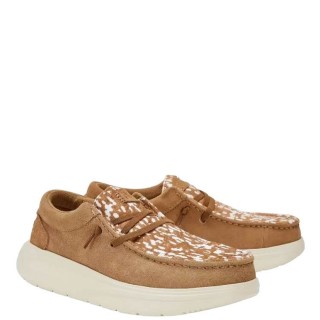 Γυναικεία Μοκασίνια & Loafers 41865-WENDY COMF LUXE Αδιάβροχο Δέρμα Καστόρι Ταμπά-Λεοπάρ HEY DUDE