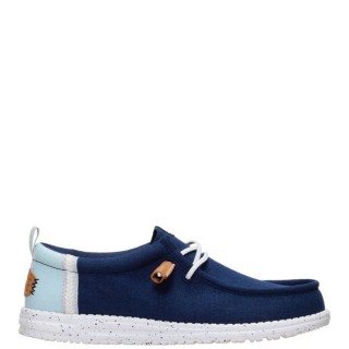 Ανδρικά Casual Παπούτσια 43086-4UX-WALLY CRAFT LINEN Ύφασμα Μπλέ HEY DUDE