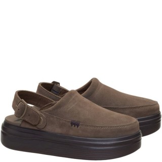 Γυναικεία Mules 45636-2NZ-AUSTIN LIFT CLOG Δέρμα Καστόρι Chocolate HEY DUDE
