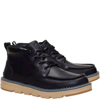 Ανδρικά Μποτάκια 45878-0C4-FLINT BOOT Δέρμα Μαύρο HEY DUDE