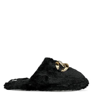 Γυναικείες Χειμερινές Παντόφλες 37180 Γούνα Μαύρο HOT SAND