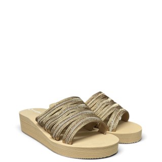 Γυναικείες Παντόφλες 62288 Σχοινί Χρυσό HOT SAND