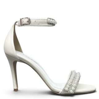 Γυναικεία Πέδιλα BRIDAL Δέρμα Πέρλα IRIS
