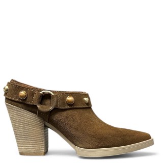 Γυναικεία Mules TATY-106 Δέρμα Καστόρι Καφέ IRIS