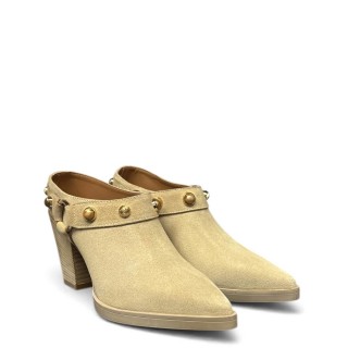 Γυναικεία Mules TATY-106 Δέρμα Καστόρι Μπεζ IRIS