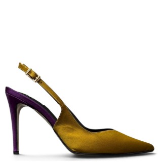Γυναικείες Γόβες VESPER Σατέν Λαδί IRIS