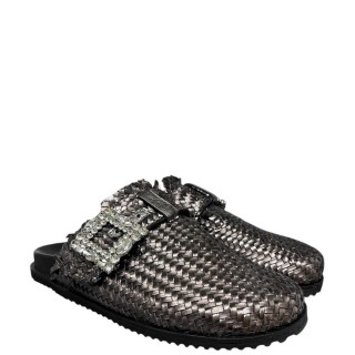 Γυναικεία Mules K-10932 Δέρμα Ατσαλί KEYS