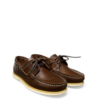 Ανδρικά Boat Shoes 102268814-NAVIGATOR Δέρμα Ταμπά LUMBERJACK